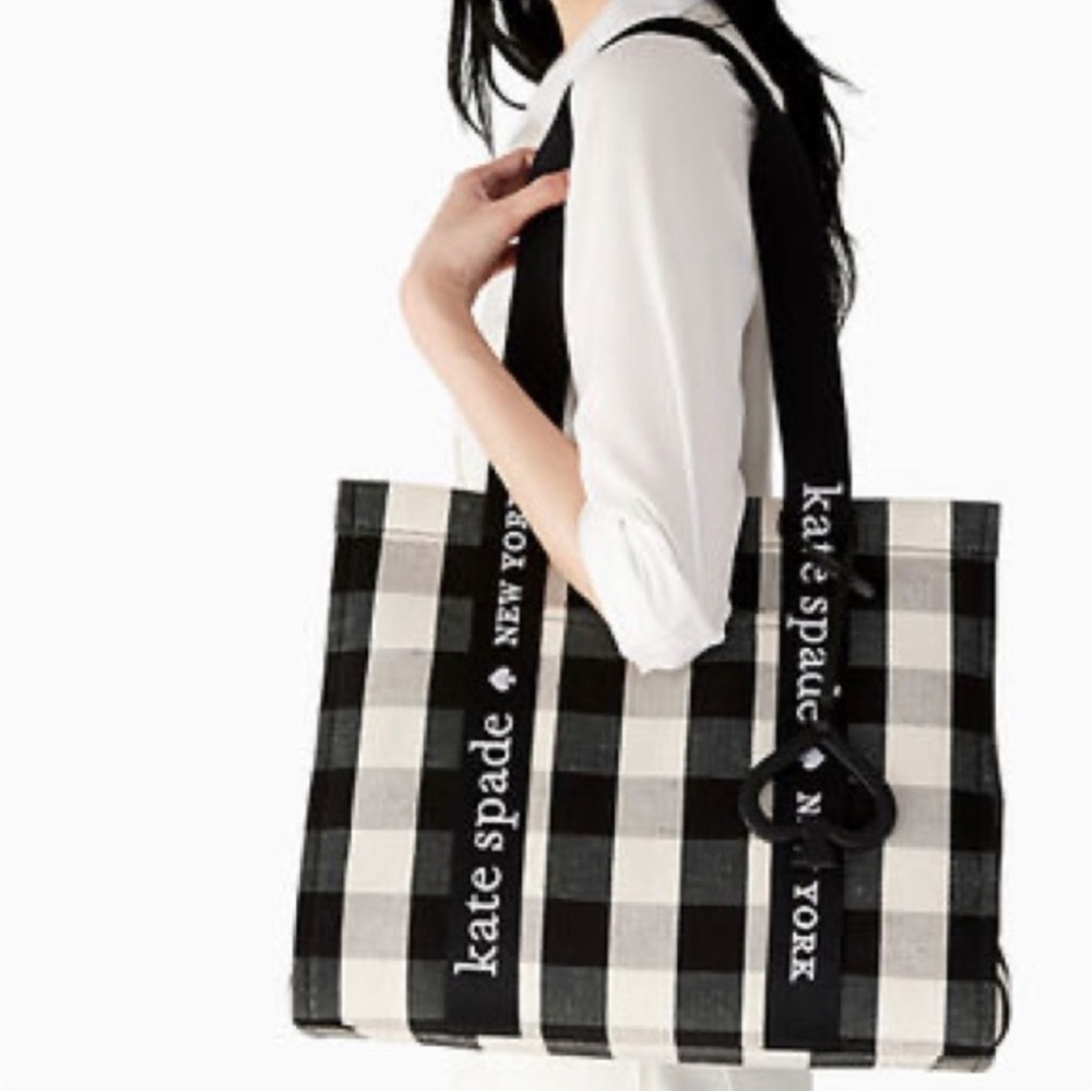 Kate Spade Gingham Black and White Tote - Picture 5 of 11